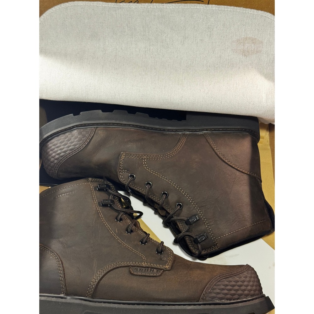 Brunt Sullivan 6" Brunt Toe Comp Toe Waterproof Work Boots Brown Mens 12 M NEW